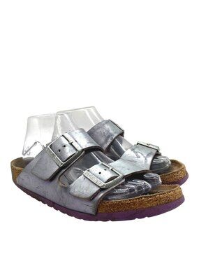 Birkenstock Limited Edition Arizona Sandals 39 8 Metallic Viola Purple Sole Boho